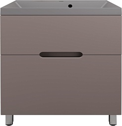 Style Line Тумба с кварцевой раковиной серый шелк Матис 70 тауп темный – фотография-1